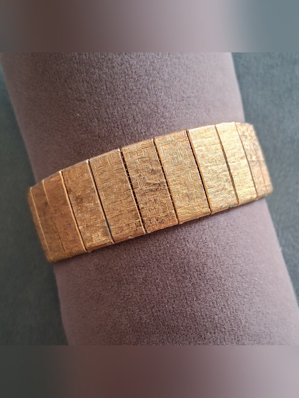 Gold-Tone Textured Link Bracelet, Vintage